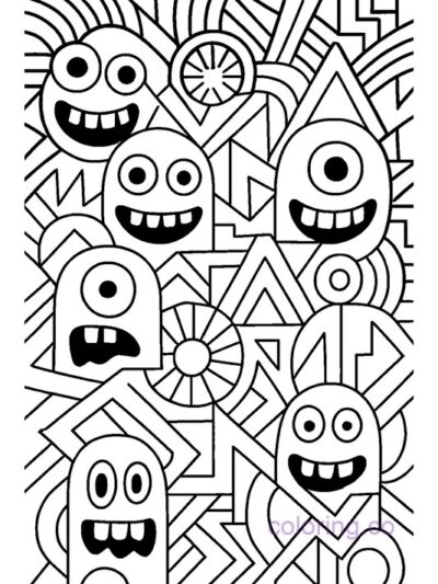 Fun Monster Techno Lights Coloring Page