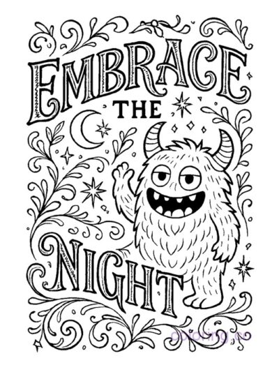 Monster Coloring Page for Adults: Embrace the Night