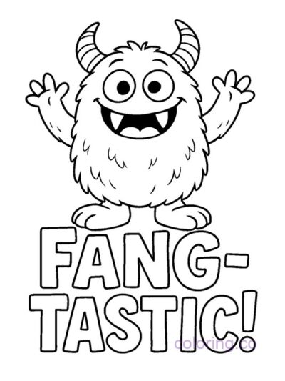 Adorable Monster Coloring Page - Fangtastic Fun