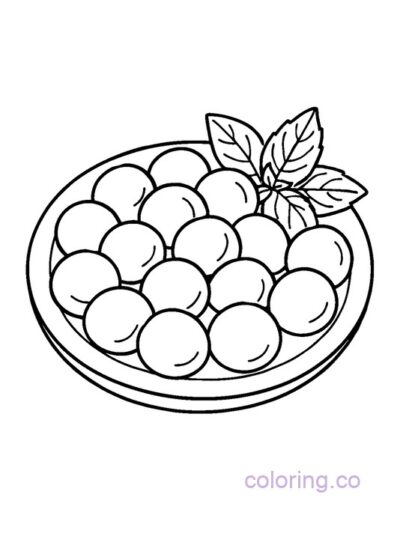 Fun Mozzarella Balls Coloring Page for Kids