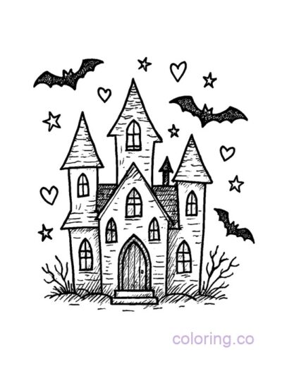 Haunted Mansion Coloring Page