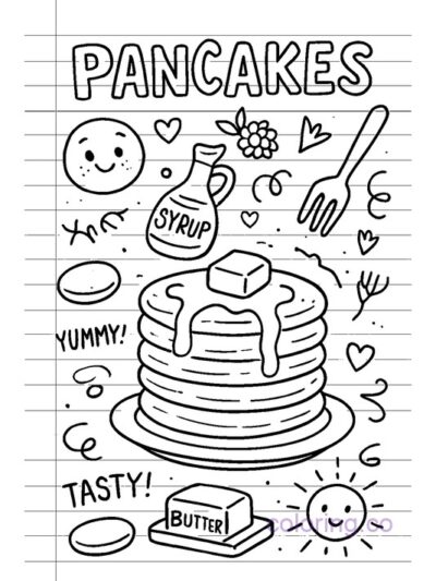 Fun Pancake Coloring Page