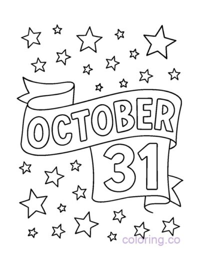 October 31 Preschool Coloring Page