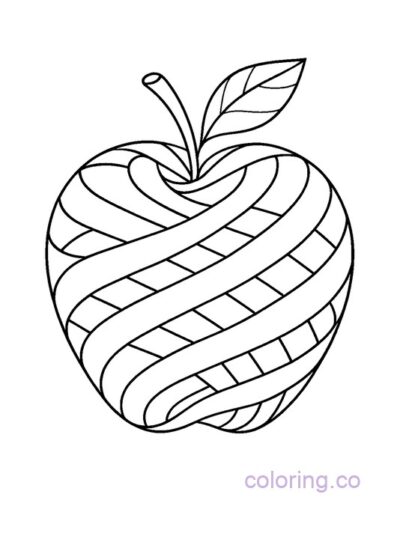 Optical Illusion Apple Coloring Page
