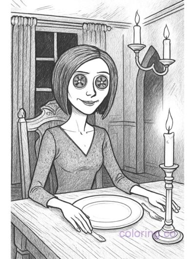 Other Mother Button Eyes Coloring Page