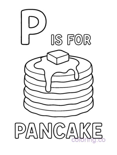 Preschool Pancake ABC Coloring Page