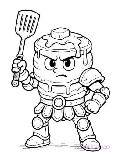Pancake Warrior Coloring Page