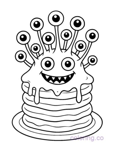 Pancake Monster Coloring Page