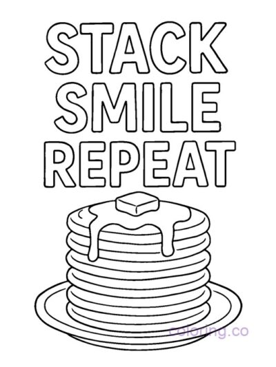 Pancake Quote Coloring Page
