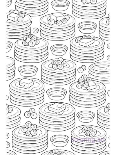 Fun Pancake Pattern Coloring Page