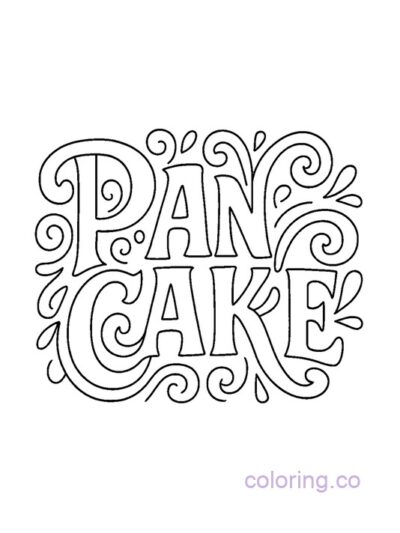 Pancake Word Art Coloring Page