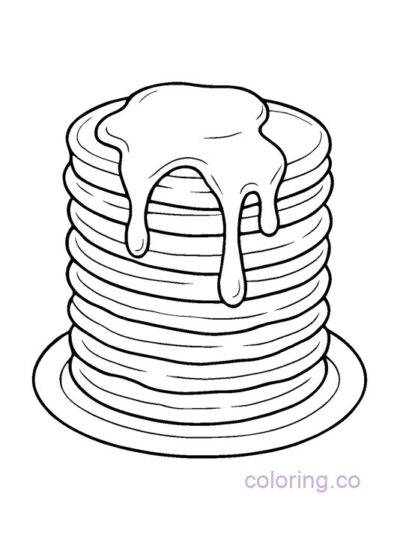 Pancake Stack Coloring Page for Preschool