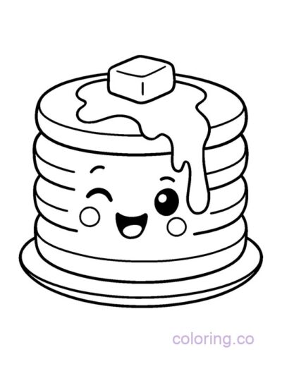Cute Pancake Coloring Page for Preschool