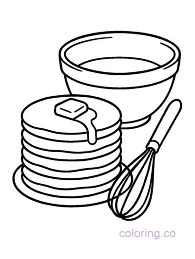 Pancake and Whisk Coloring Page