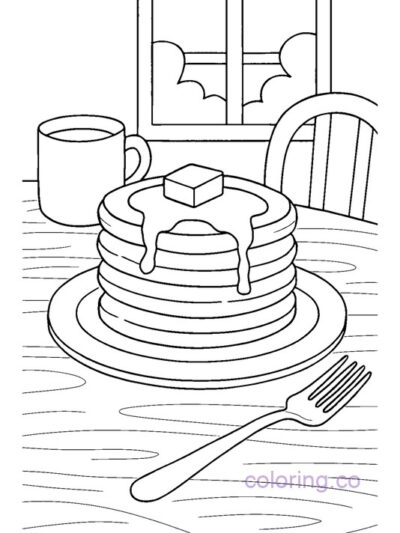 Pancakes Coloring Page