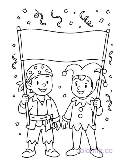 Parade Banner Holders Coloring Page