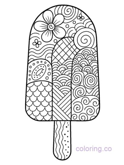 Pattern Filled Popsicle Coloring Page