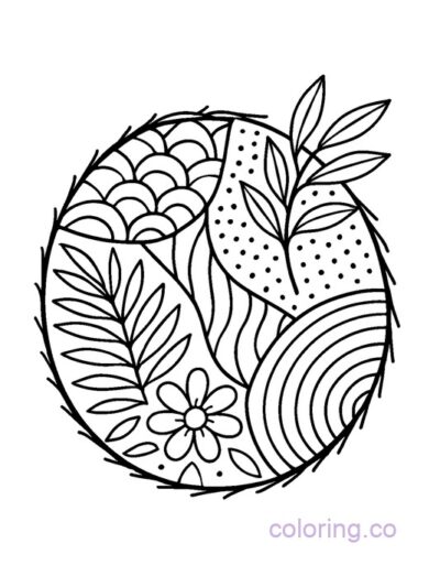 Intricate Coconut Mandala Coloring Page for Adults