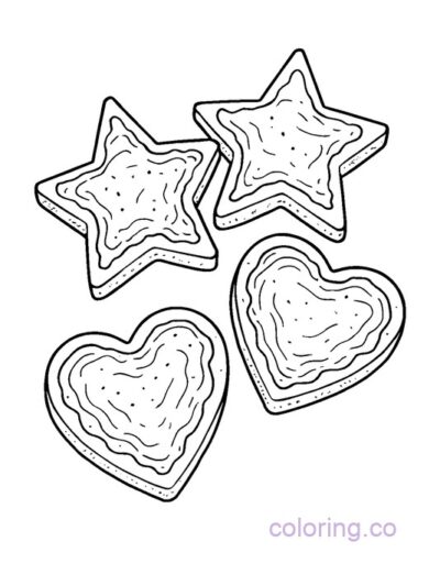 Fun Shape Peanut Butter Sandwich Coloring Page for Kids