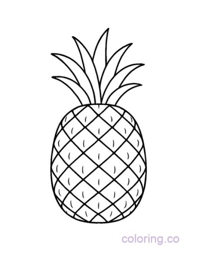 Cute Pineapple Coloring Page