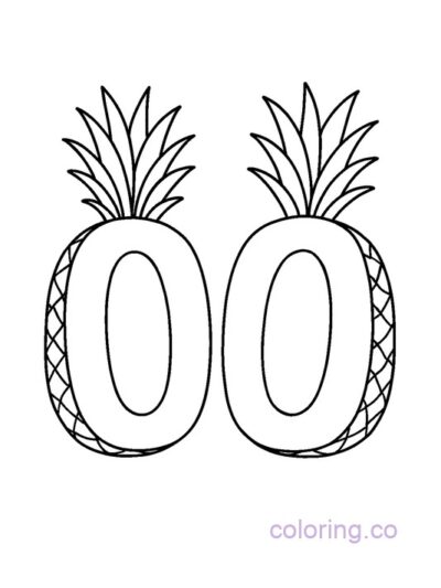 Fun Pineapple Halves Coloring Page