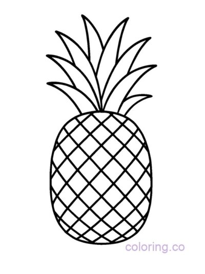 Simple Pineapple Coloring Page