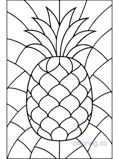 Pineapple Stained Glass Coloring Page