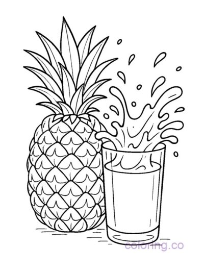 Fun Pineapple Juice Coloring Page