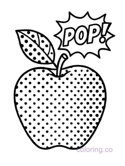 Pop Art Apple Coloring Page