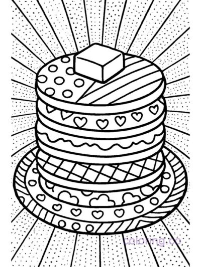 Pop Art Pancake Coloring Page