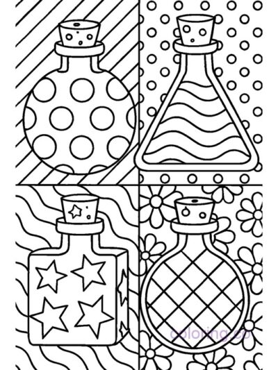 Pop Art Potion Bottle Coloring Page