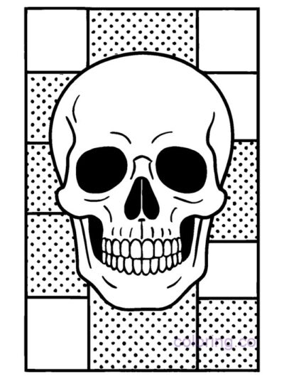 Pop Art Skull Coloring Page