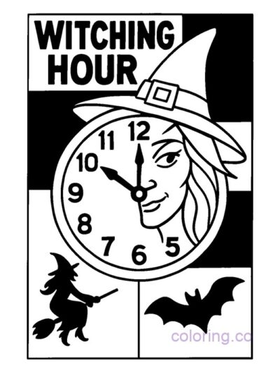 Pop Art Witching Hour Coloring Page
