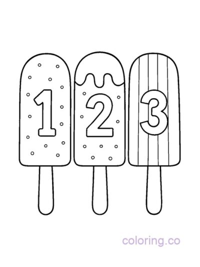 Fun Popsicle Counting Coloring Page for Preschool