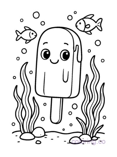 Popsicle Underwater Adventure Coloring Page