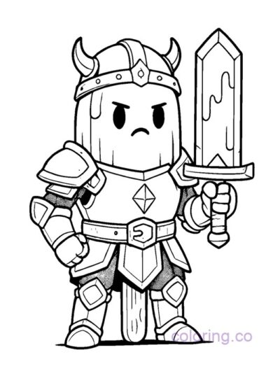 Fantasy Warrior Popsicle Coloring Page for Teens