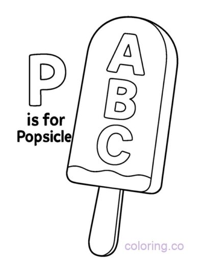 Fun Popsicle ABC Coloring Page for Preschool Kids