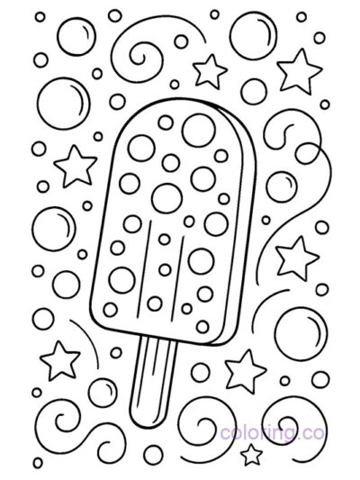 Fun Popsicle Coloring Page for Preschoolers
