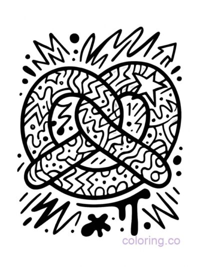 Pretzel Street Art Coloring Page for Teens
