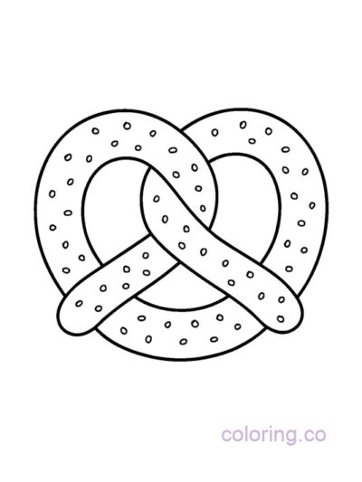 Pretzel Coloring Page for Preschoolers