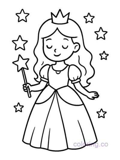Enchanting Princess Coloring Page