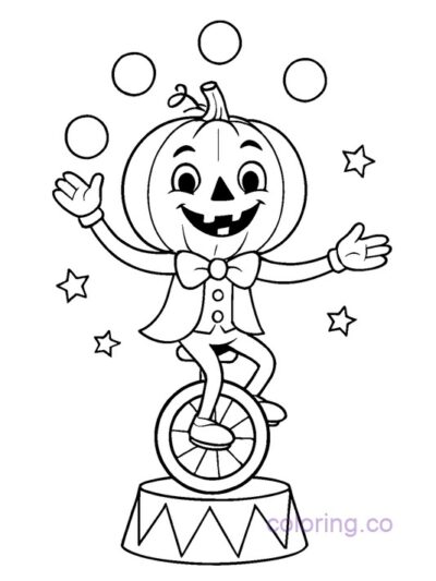 Fun Pumpkin Circus Coloring Page