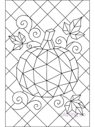 Geometric Pumpkin Festival Coloring Page