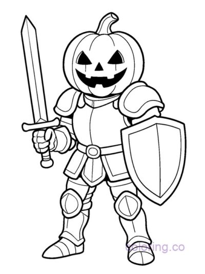 Pumpkin Knight Armor Coloring Page