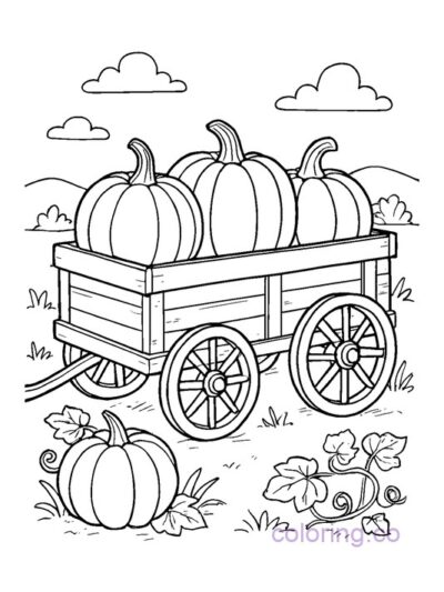 Fun Pumpkin Patch Ride Coloring Page