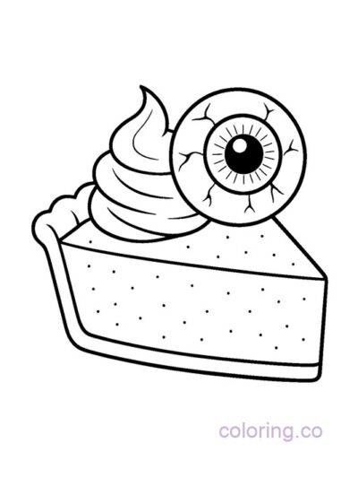Spooky Pumpkin Pie Coloring Page