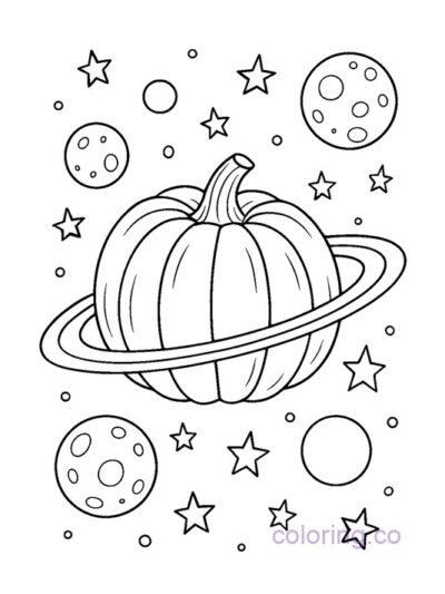 Pumpkin Planet Coloring Page