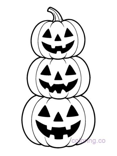 Fun Pumpkin Tower Coloring Page