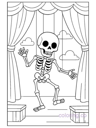 Puppet Style Skeleton Coloring Page
