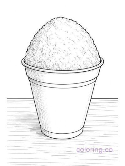Realistic Snow Cone Coloring Page for Teens & Adults